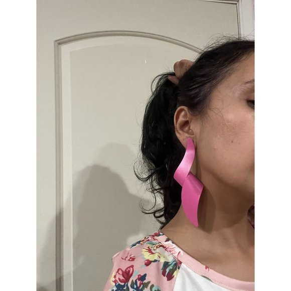 Mauve pink earrings big large orchid bold big pink statement chunky giant tea - Picture 1 of 6